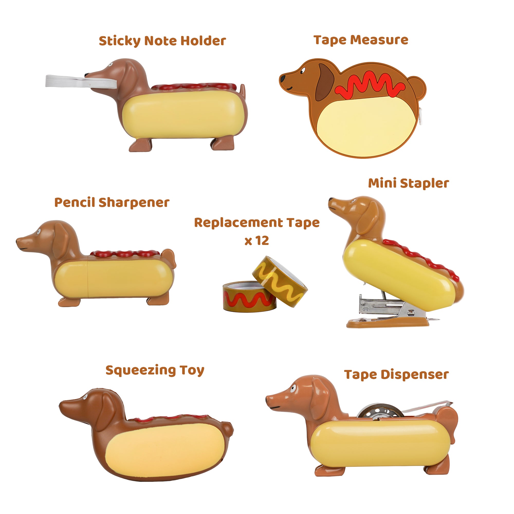 Hot Dog Office Supplies Set