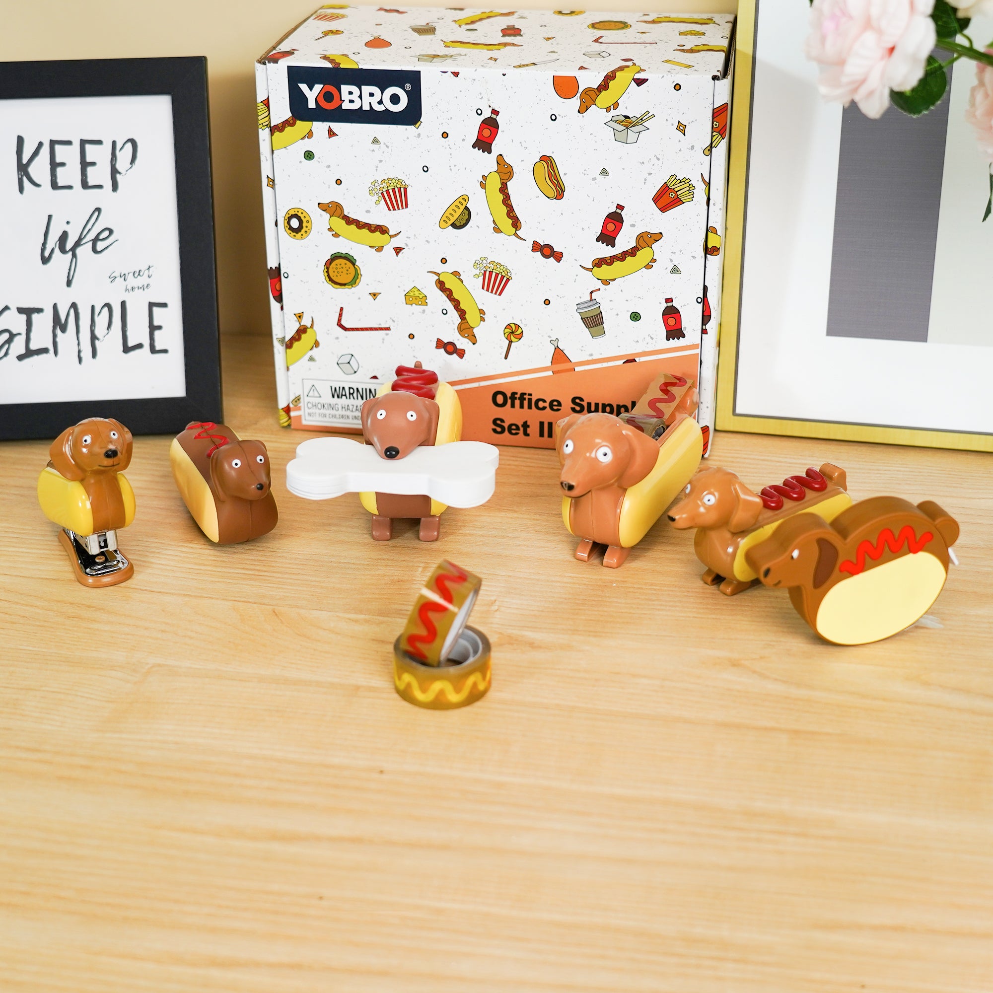 Hot Dog Office Supplies Set