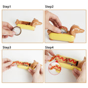 YOBRO Hotdog-Klebebandspender mit 4 Klebebändern (2 rote, 2 gelbe)