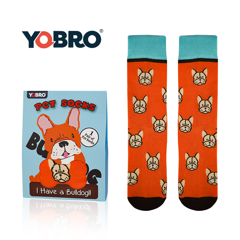YOBRO Pet Socks Poodle Bulldog Dachshund Smiling Cat Siamese & American Shorthair Cat Designs, Fun Novelty Socks for Pet Lovers (Men Women)