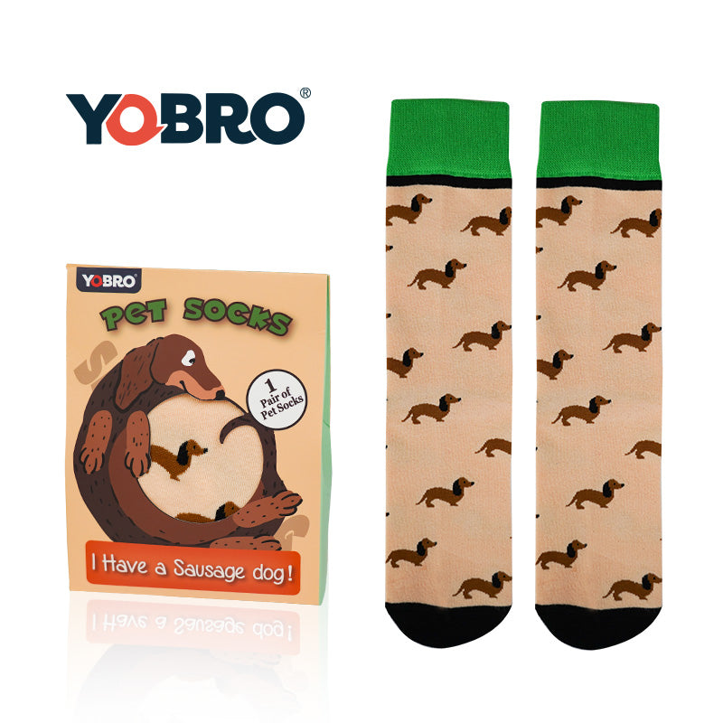 YOBRO Pet Socks Poodle Bulldog Dachshund Smiling Cat Siamese & American Shorthair Cat Designs, Fun Novelty Socks for Pet Lovers (Men Women)