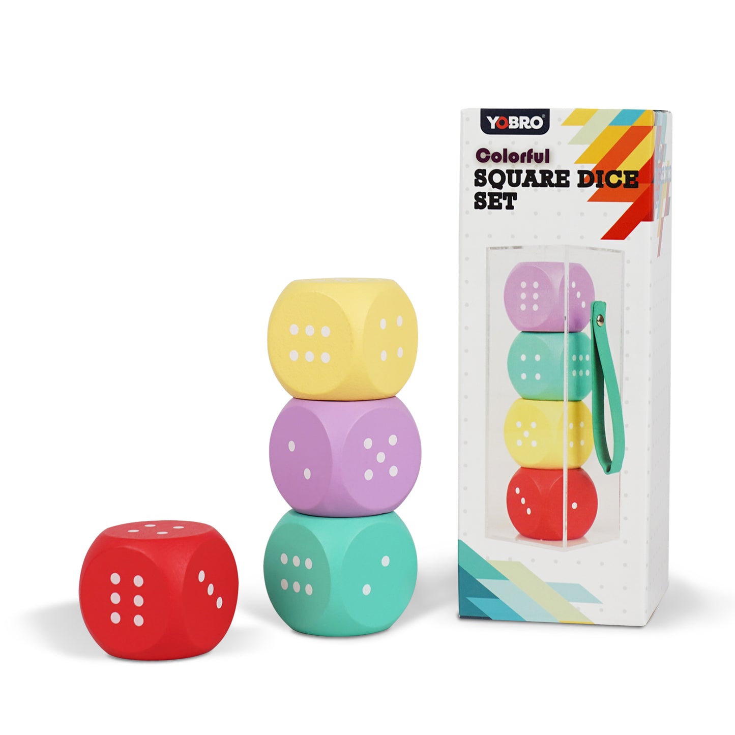 YOBRO Rainbow Stacking Blocks & Dice Game Set WSG12655