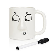 YOBRO Kaffeetasse mit Gesicht und trocken abwischbaren Markern