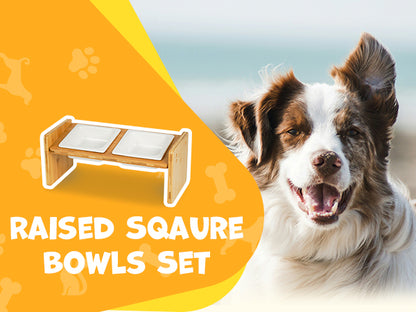 Yobro Elevated Dog Bowl Set with Stand