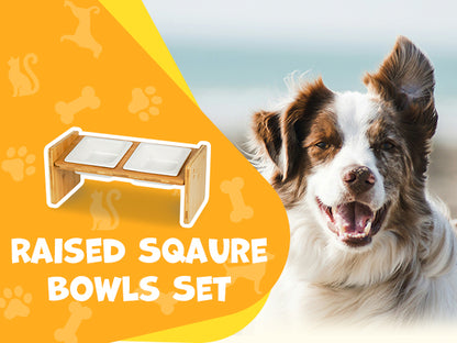 Yobro Elevated Dog Bowl Set with Stand