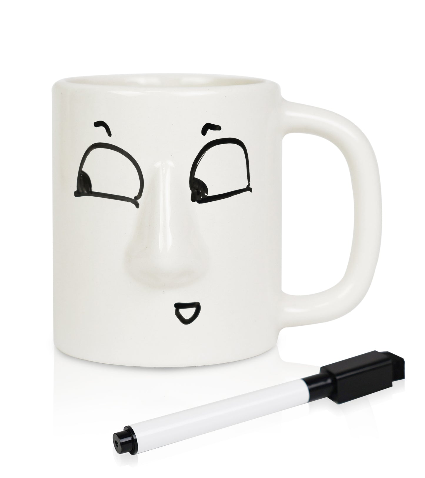 YOBRO Face Coffee Mug with Dry Erase Markers