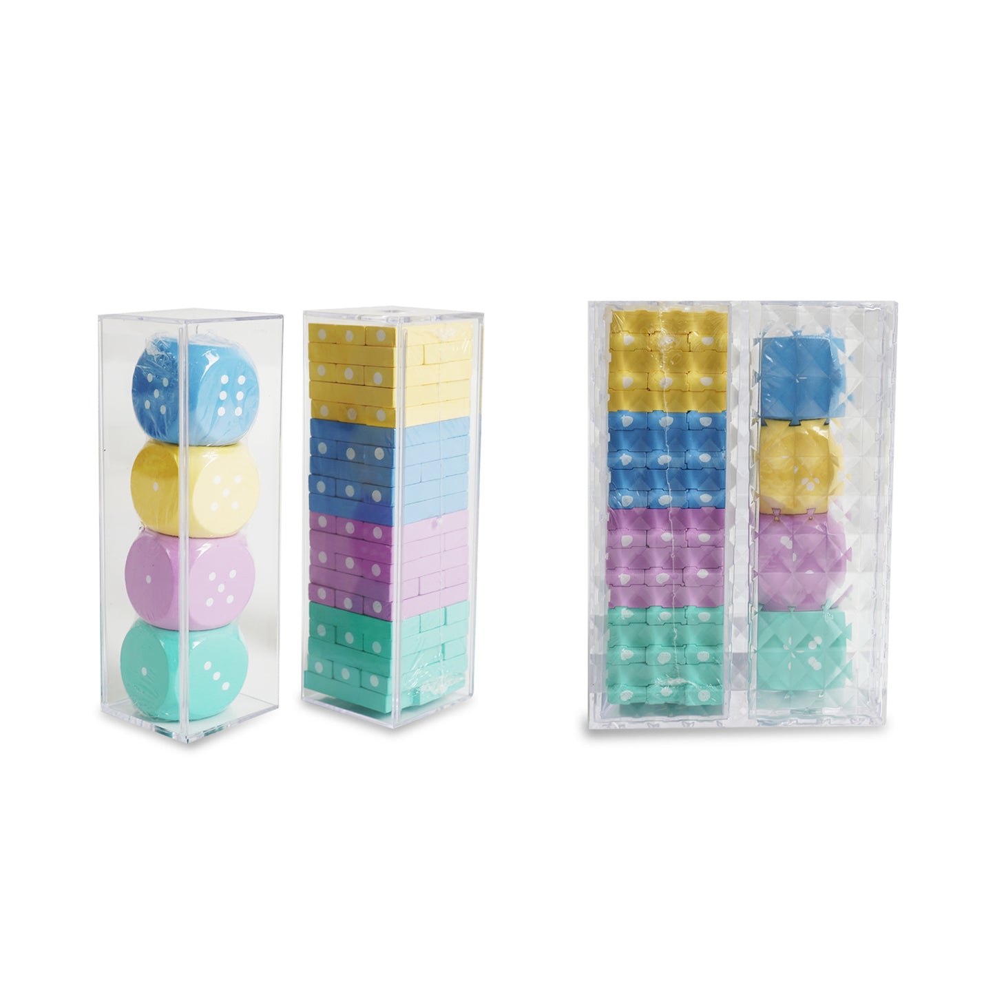 YOBRO Rainbow Stacking Blocks & Dice Game Set WSG12655