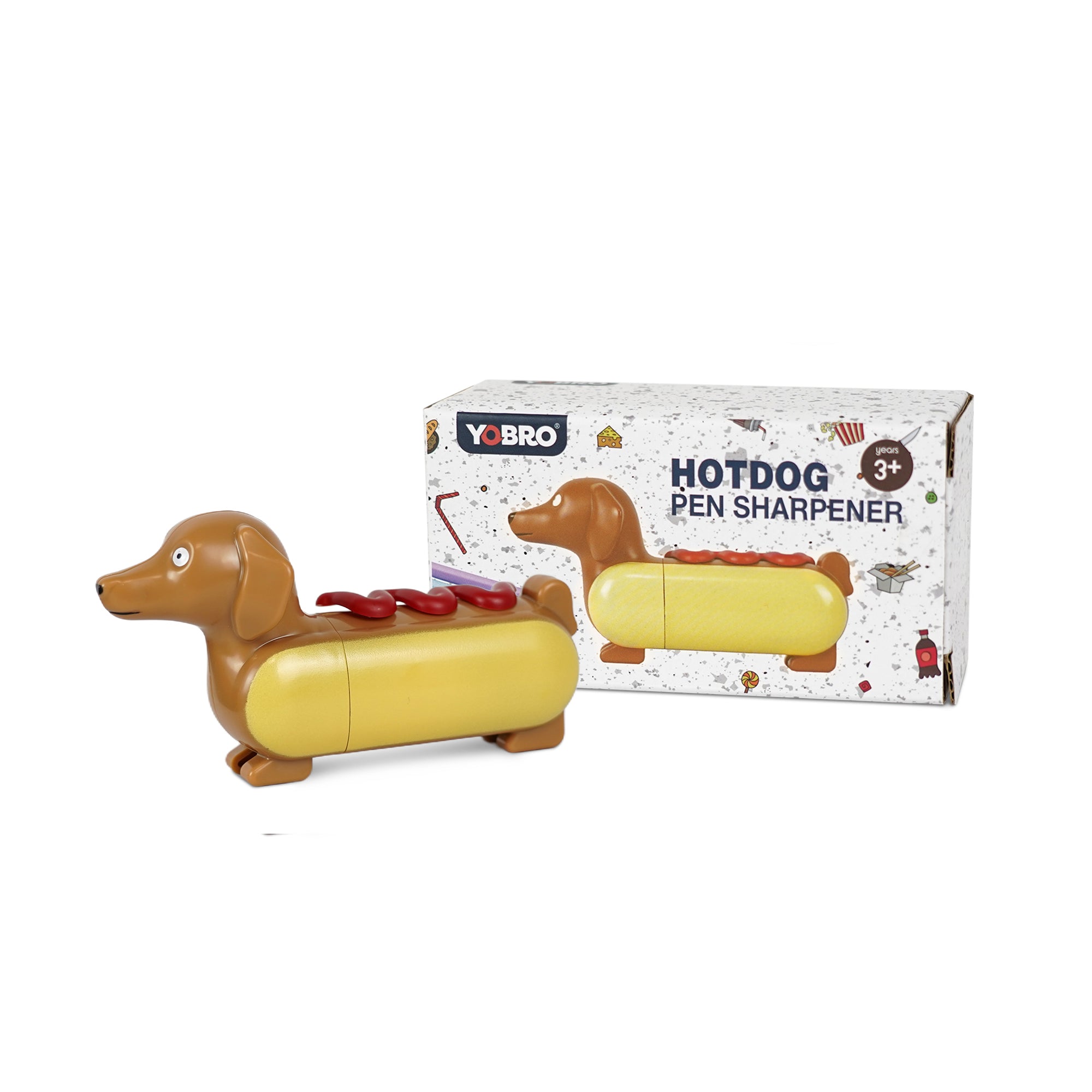 YOBRO Hot Dog Pencil Sharpener for Students, Cute Gifts for Dachshund Lovers, Stocking Stuffers for Kids