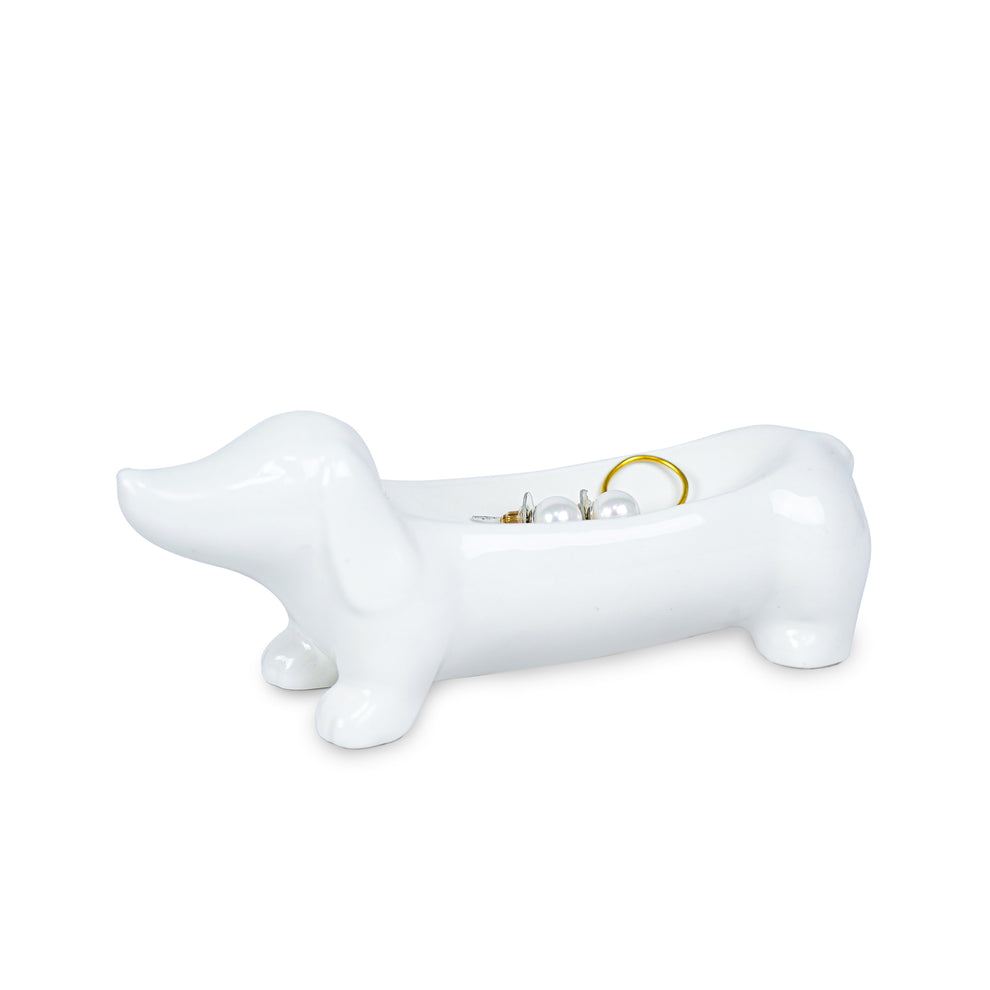 cute ceramic dachshund trinket tray
