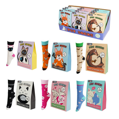 YOBRO Pet Socks Poodle Bulldog Dachshund Smiling Cat Siamese & American Shorthair Cat Designs, Fun Novelty Socks for Pet Lovers (Men Women)