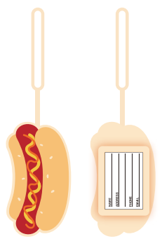 Hot Dog Luggage Tag