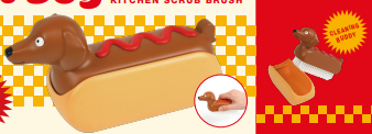 Hot Dog Kitchen Scrub Brush