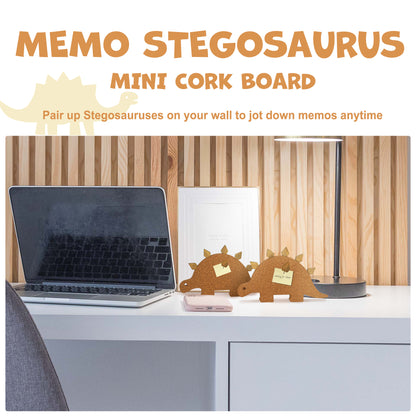 YOBRO Dinosaur Cork Board Set with 10 Spike Pins - Stegosaurus Wall Decor for Kids & Offices, 2 Pack
