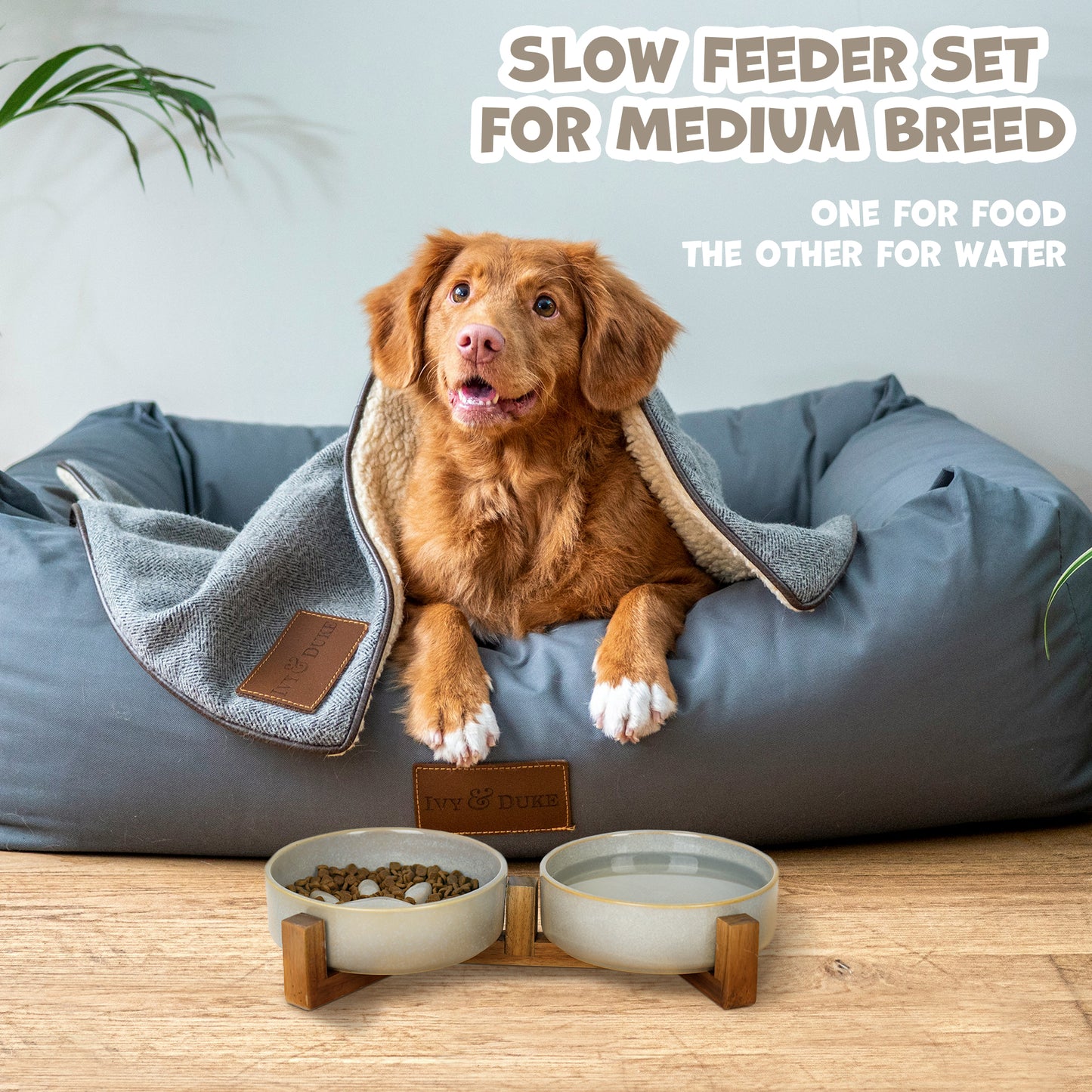 YOBRO Dog Slow Feeder Ceramic Bowls Set WSG13876