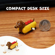YOBRO Hot Dog Wind-up Dachshund Toys, Set of 2 – Ketchup & Mustard, Staring Desk Toy for Stress & Boredom Relief