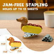Hot Dog Desktop Accessory Kit with Stapler & Tape, Back to School