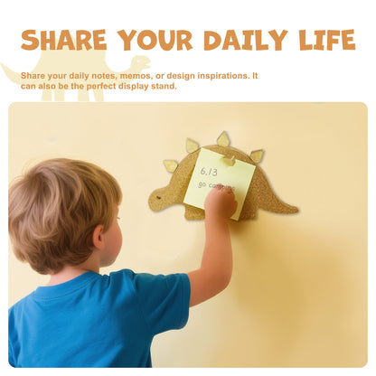 YOBRO Dinosaur Cork Board Set with 10 Spike Pins - Stegosaurus Wall Decor for Kids & Offices, 2 Pack