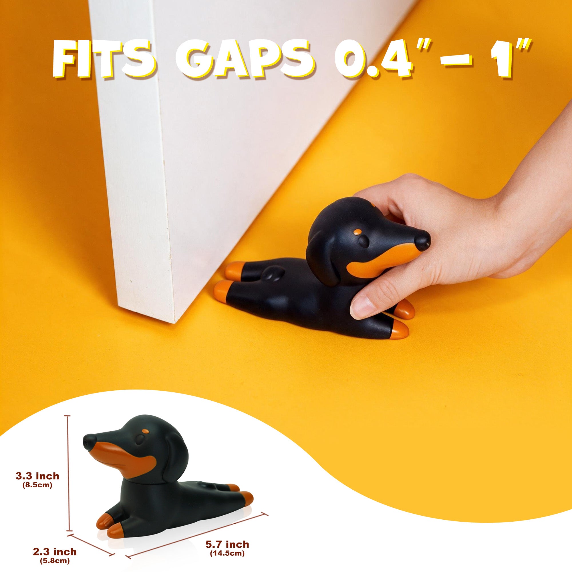 Dachshund Door Stopper, Laying Down Dog Door Stop, Black