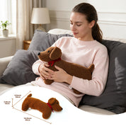Dachshund Hot Water Bottle with Plush Cover, Cute Heat Pad for Pain Relief