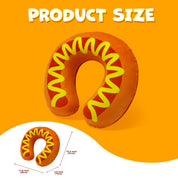 Hot Dog Travel Pillow, U-Shape Neck Rest, Brown