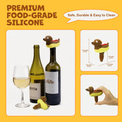 Hot Dog Silicone Wine Stopper,Airtight Seal Keeps Wine Fresh