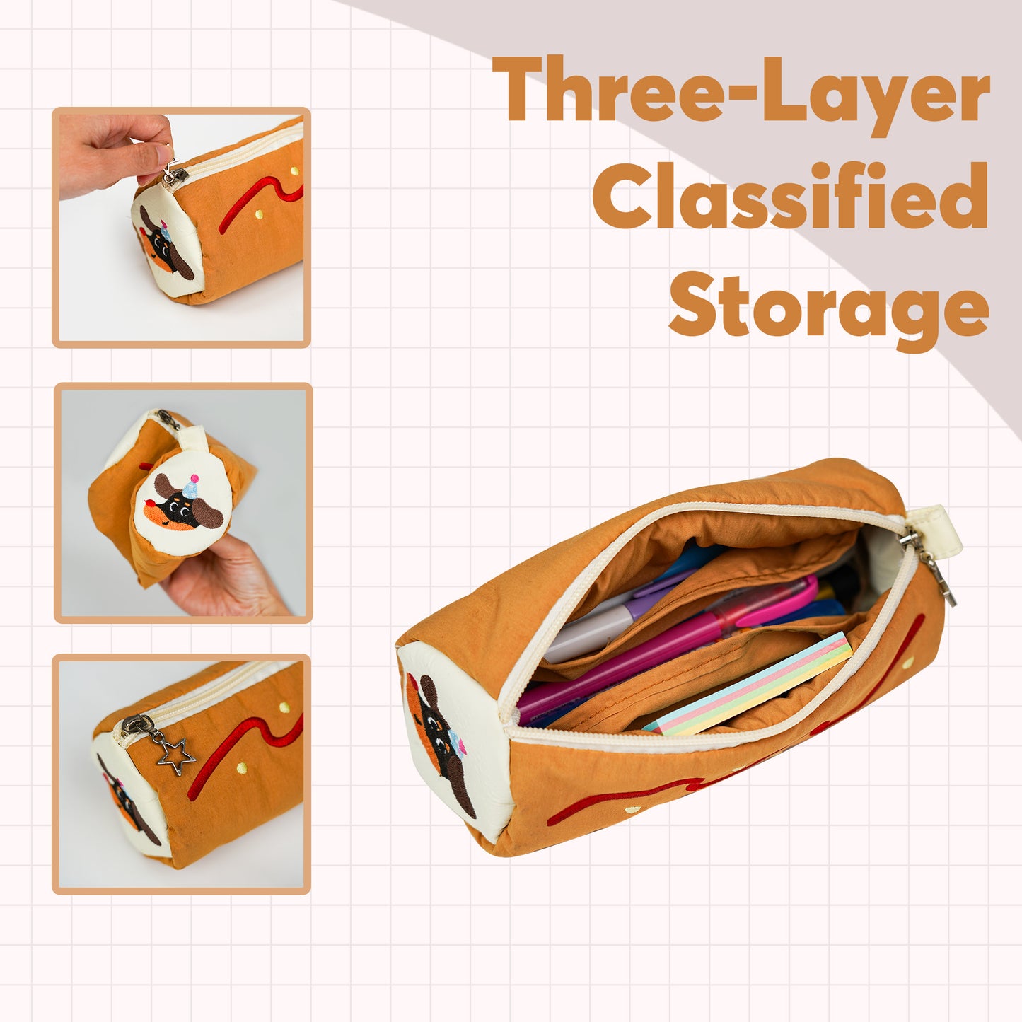 YOBRO Cute Pencil Pouch, Small Pencil Case with Zipper,Cute Hot Dog Pencil Case for Girls and Boys