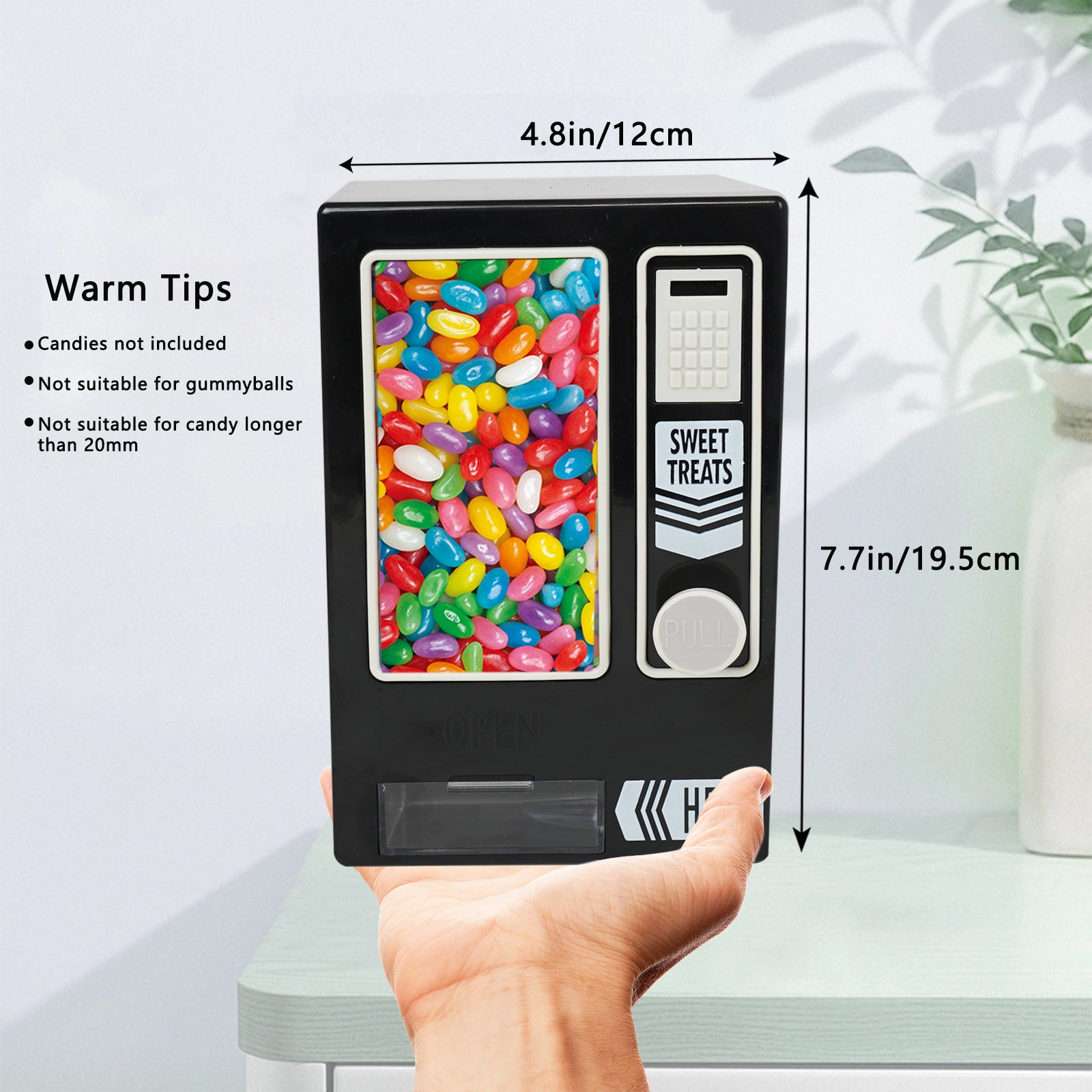 YOBRO Candy Dispenser, Cute Vending Machine for Desktop, Manual Candy Machine, Dispense Mini Candies, Birthday&Christmas Gift for Girls, Gift for Friends Girlfriends (Dark)