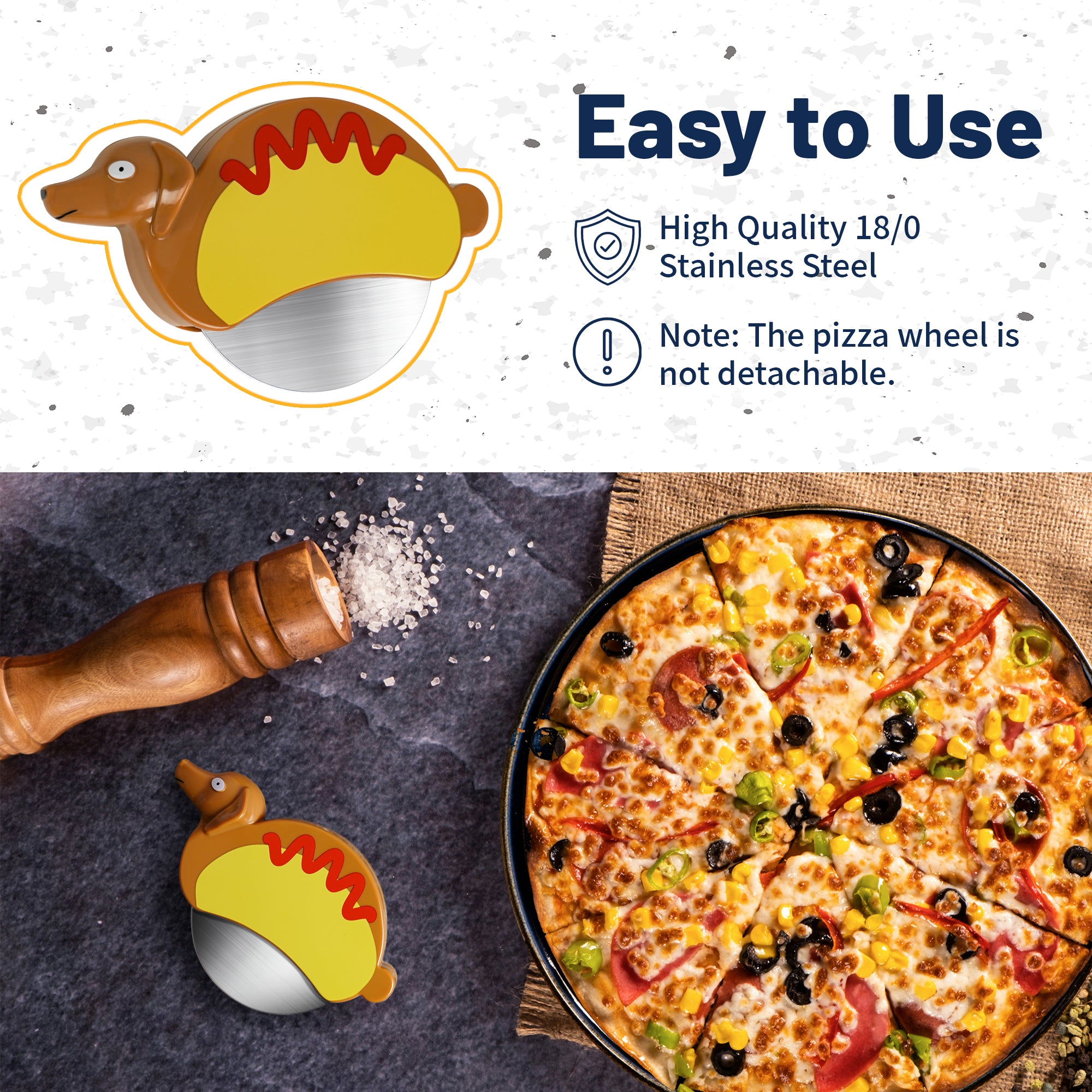 YOBRO Hot Dog Pizza Cutter Wheel, Funny Kitchen Gadgets and Kitchen Gifts, Gift for Dachshund Lovers