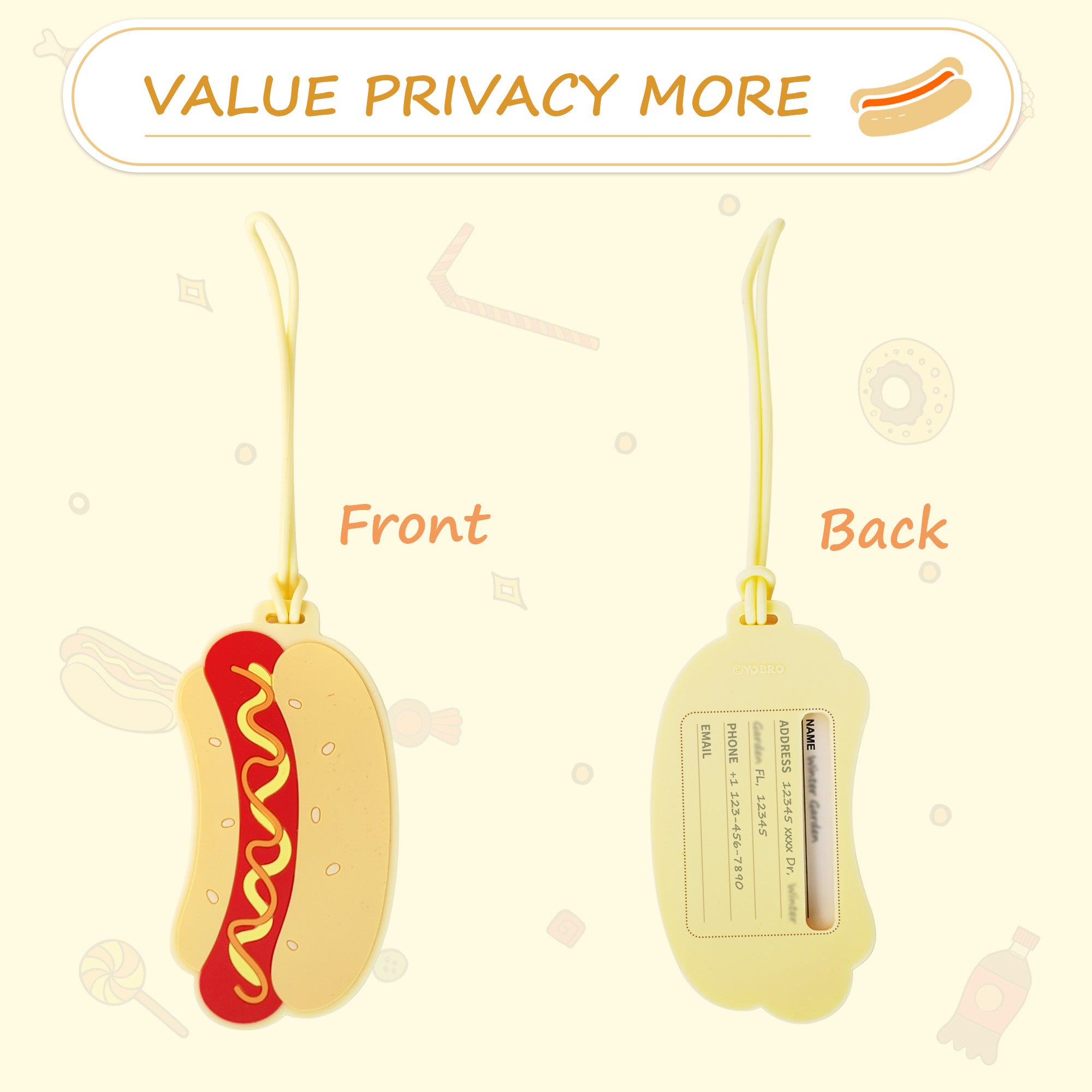 YORBO Hot Dog Luggage Tag