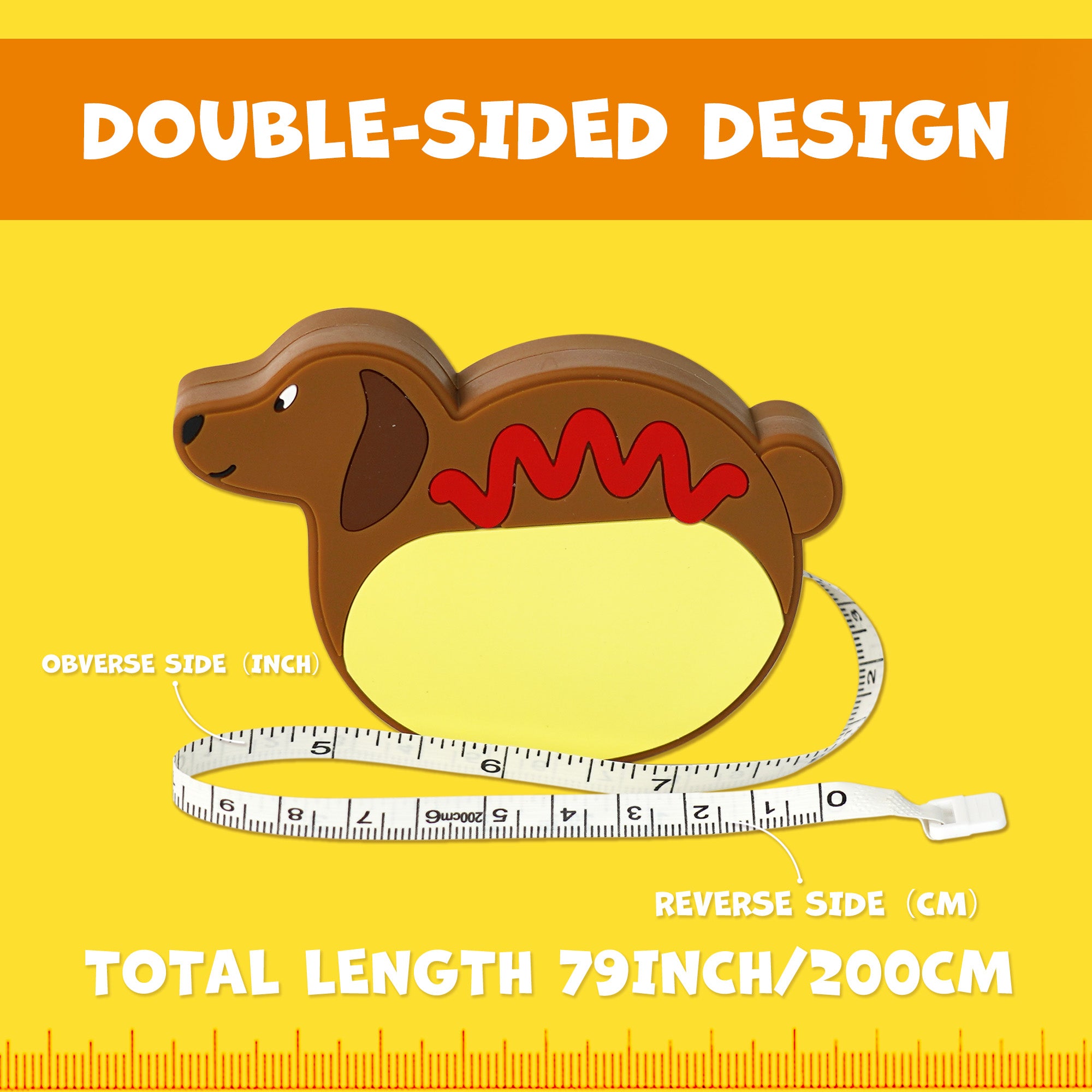 Hot Dog Tape Measure, 79 Inch (200cm)