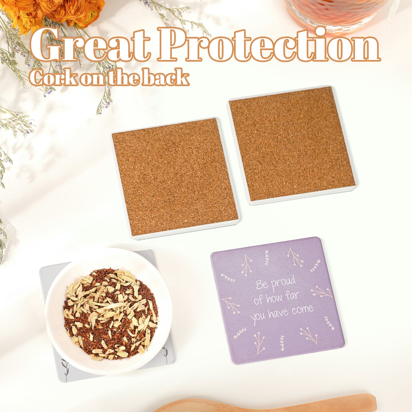 Positive Absorbent Drink Coasters Set of 4