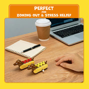 YOBRO Hot Dog Wind-up Dachshund Toys, Set of 2 – Ketchup & Mustard, Staring Desk Toy for Stress & Boredom Relief