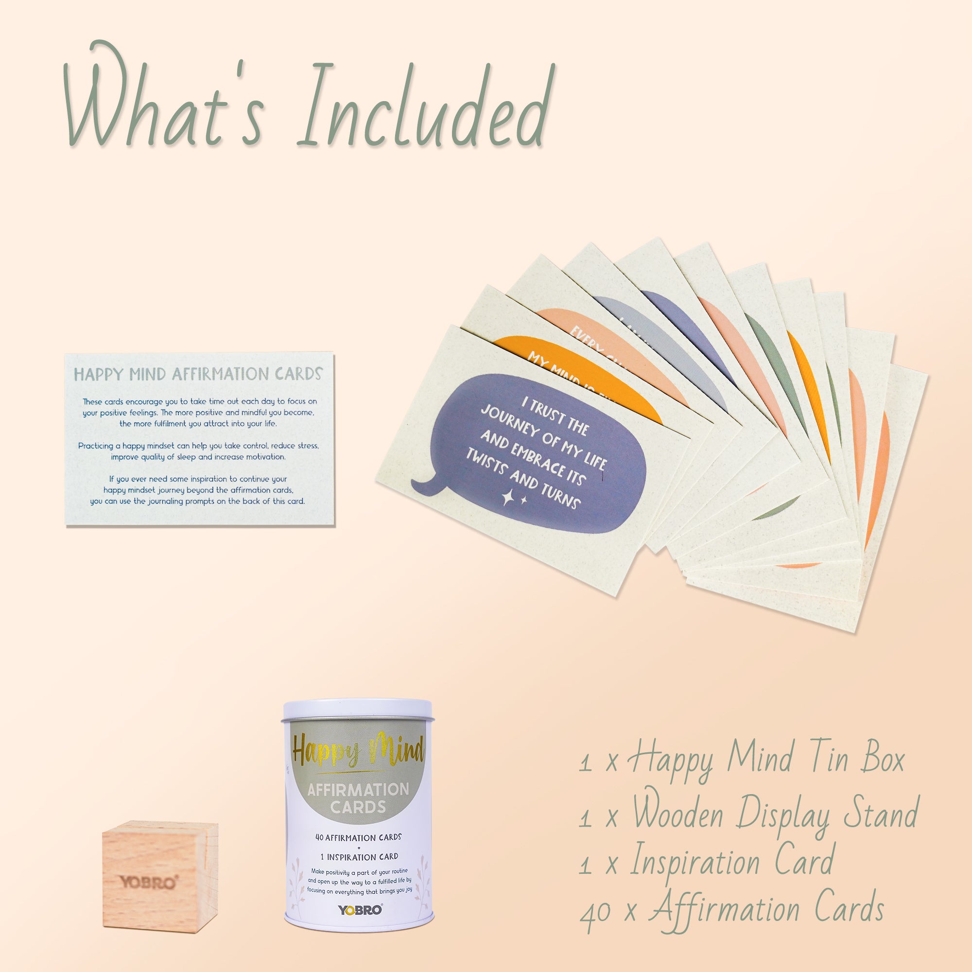 YOBRO Happy Mind Affirmationskarten WSG12955 
