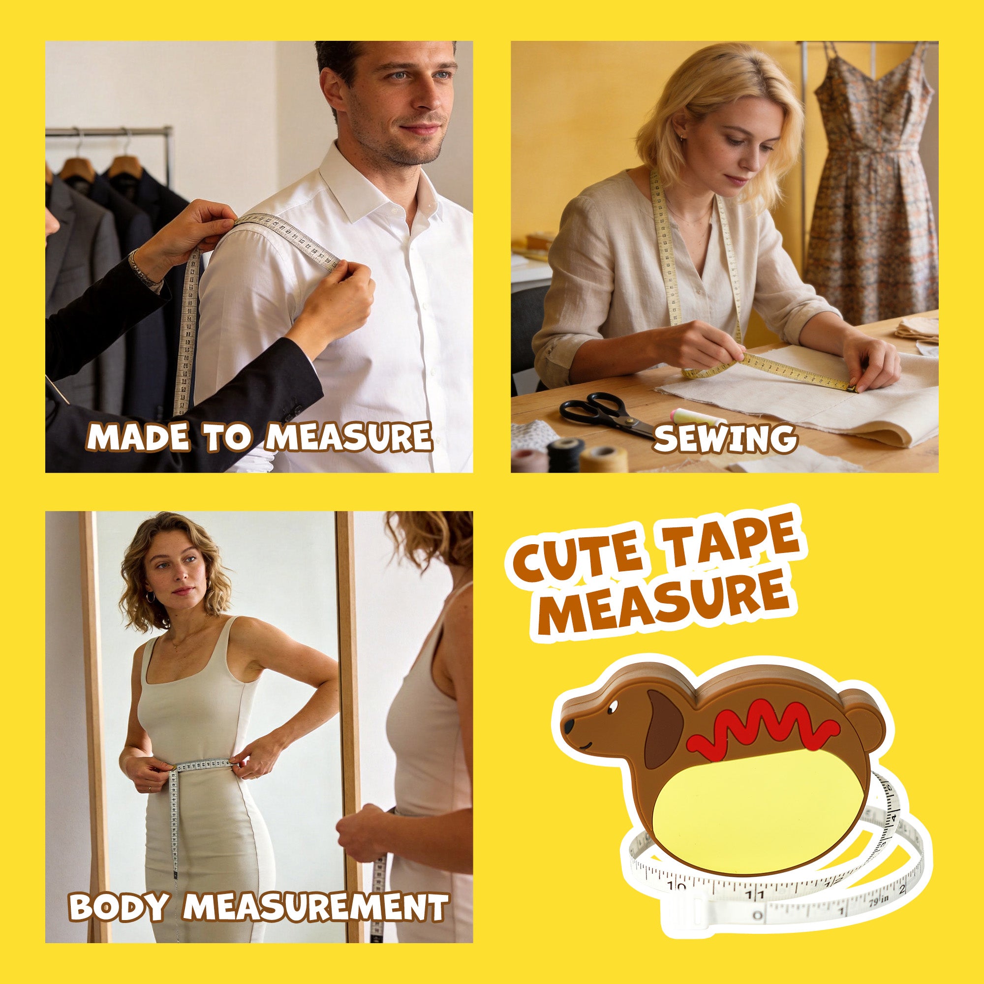 Hot Dog Tape Measure, 79 Inch (200cm)