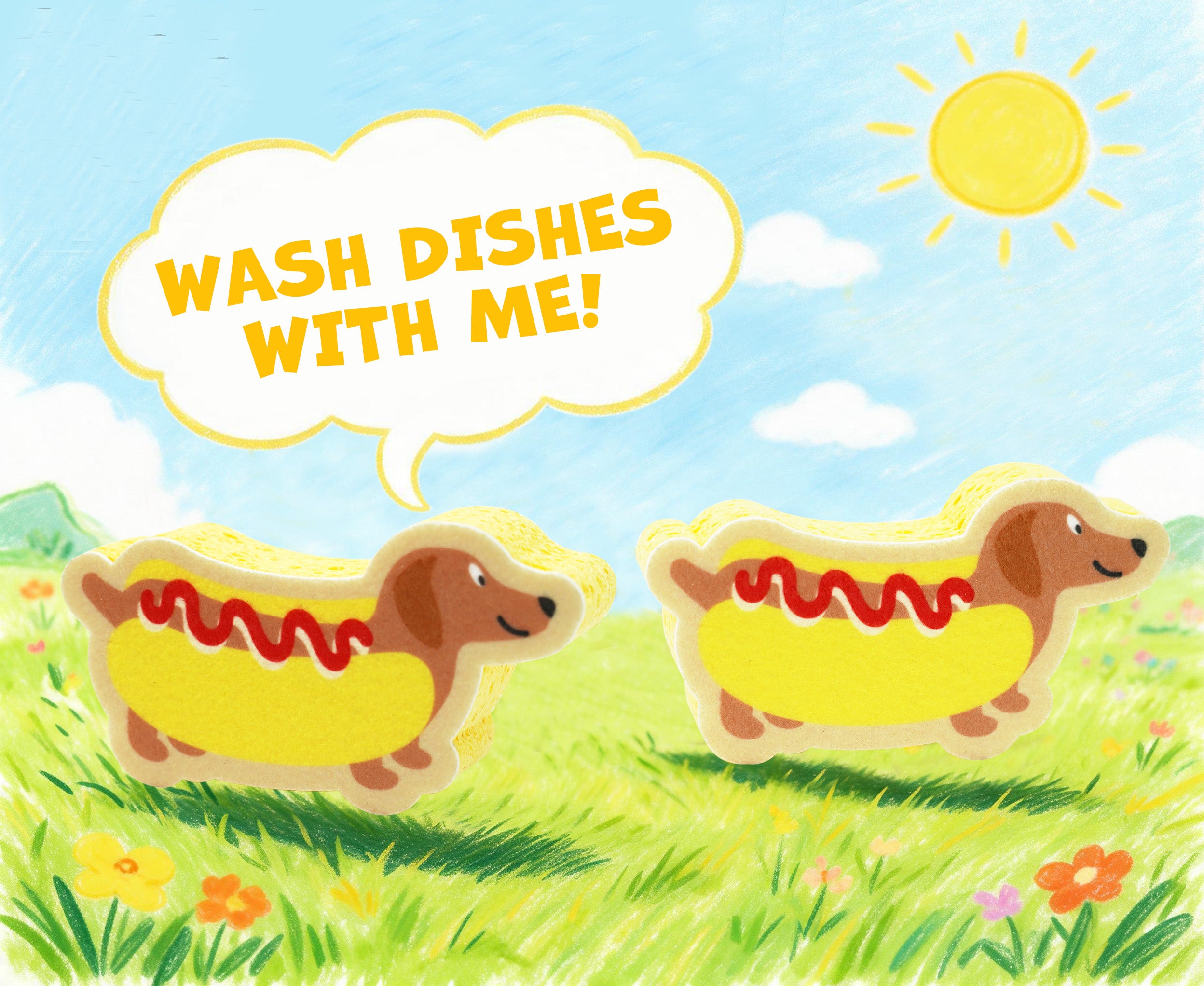 HotDog Sponge Set 2 Pack
