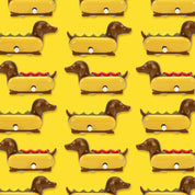 YOBRO Hot Dog Wind-up Dachshund Toys, Set of 2 – Ketchup & Mustard, Staring Desk Toy for Stress & Boredom Relief