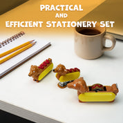 Hot Dog Desktop Accessory Kit with Stapler & Tape, Back to School