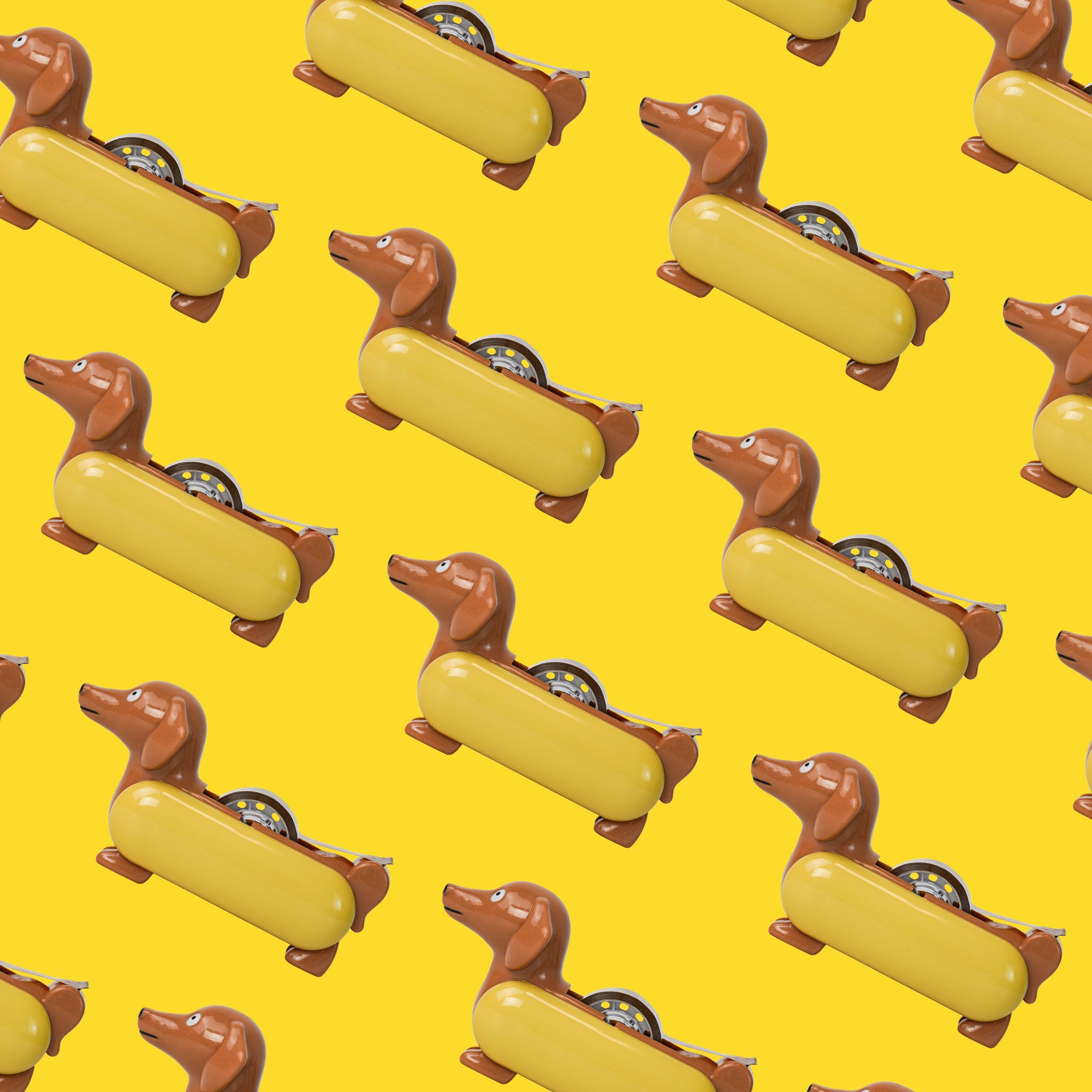 YOBRO Hotdog-Klebebandspender mit 4 Klebebändern (2 rote, 2 gelbe) 