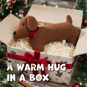 Dachshund Hot Water Bottle with Plush Cover, Cute Heat Pad for Pain Relief