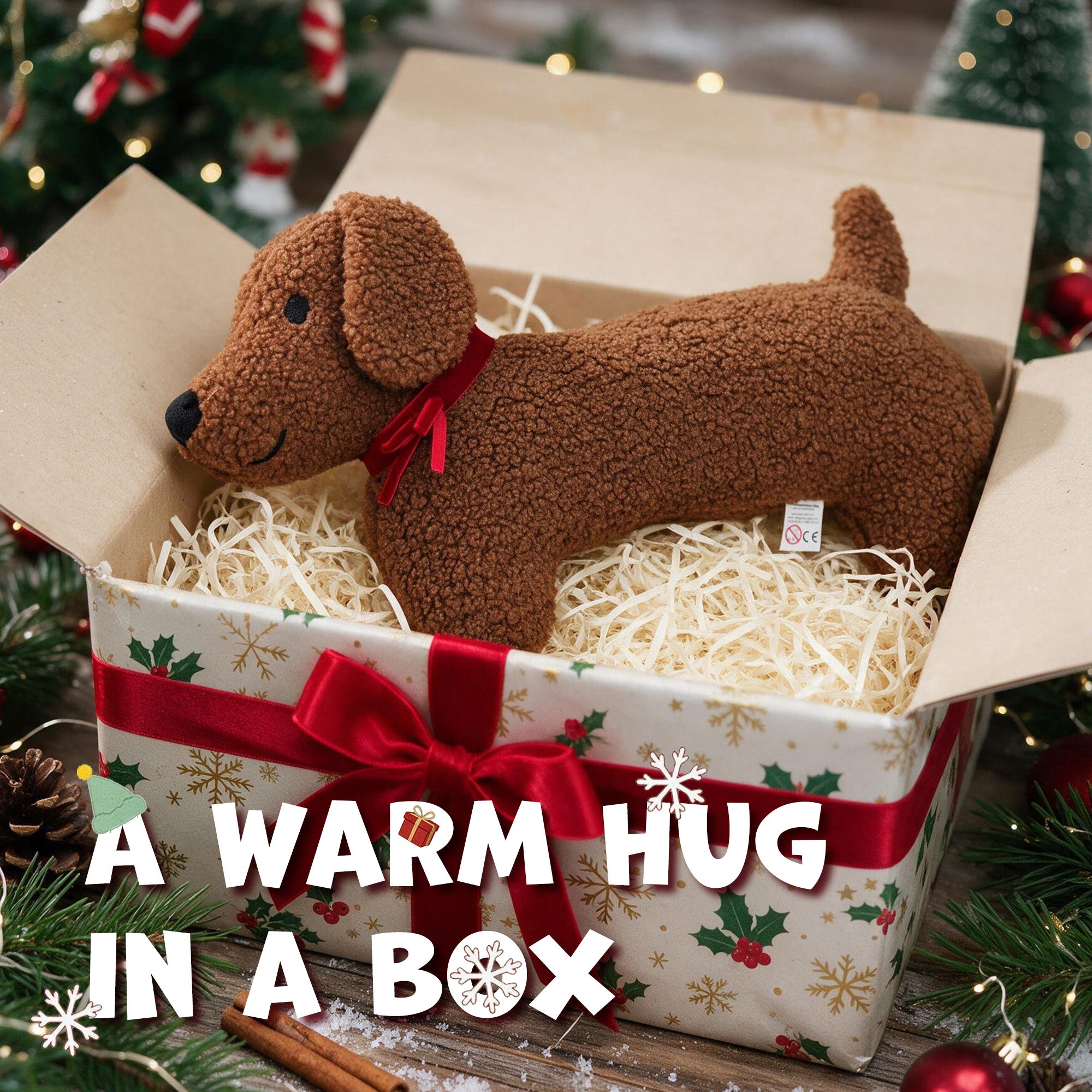 Dachshund Hot Water Bottle with Plush Cover, Cute Heat Pad for Pain Relief