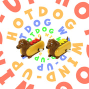 YOBRO Hot Dog Wind-up Dachshund Toys, Set of 2 – Ketchup & Mustard, Staring Desk Toy for Stress & Boredom Relief