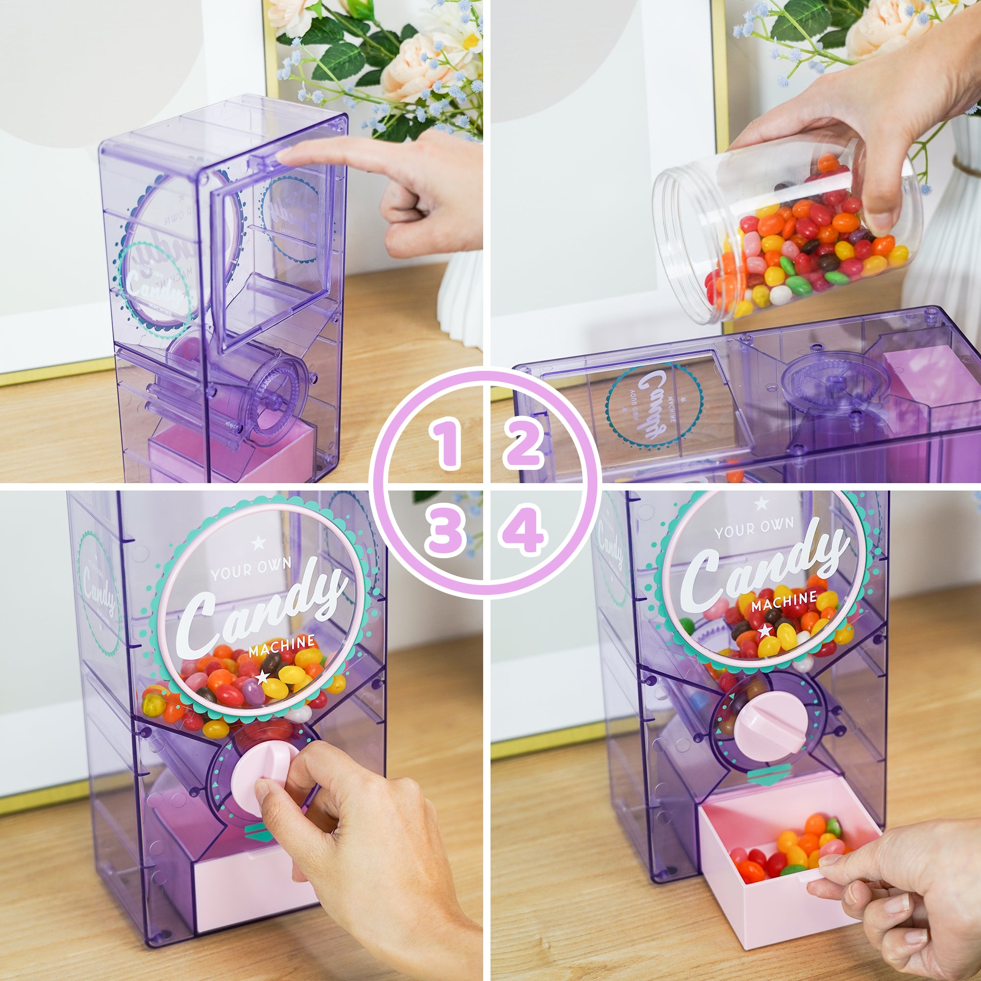 Retro Candy Dispenser,Candy Machine- Gumball & Nut Dispenser for Coffee Bean Nuts,Fun Vending Machine for Home or Office,White Elephant Gifts,Stocking Stuffers for Family