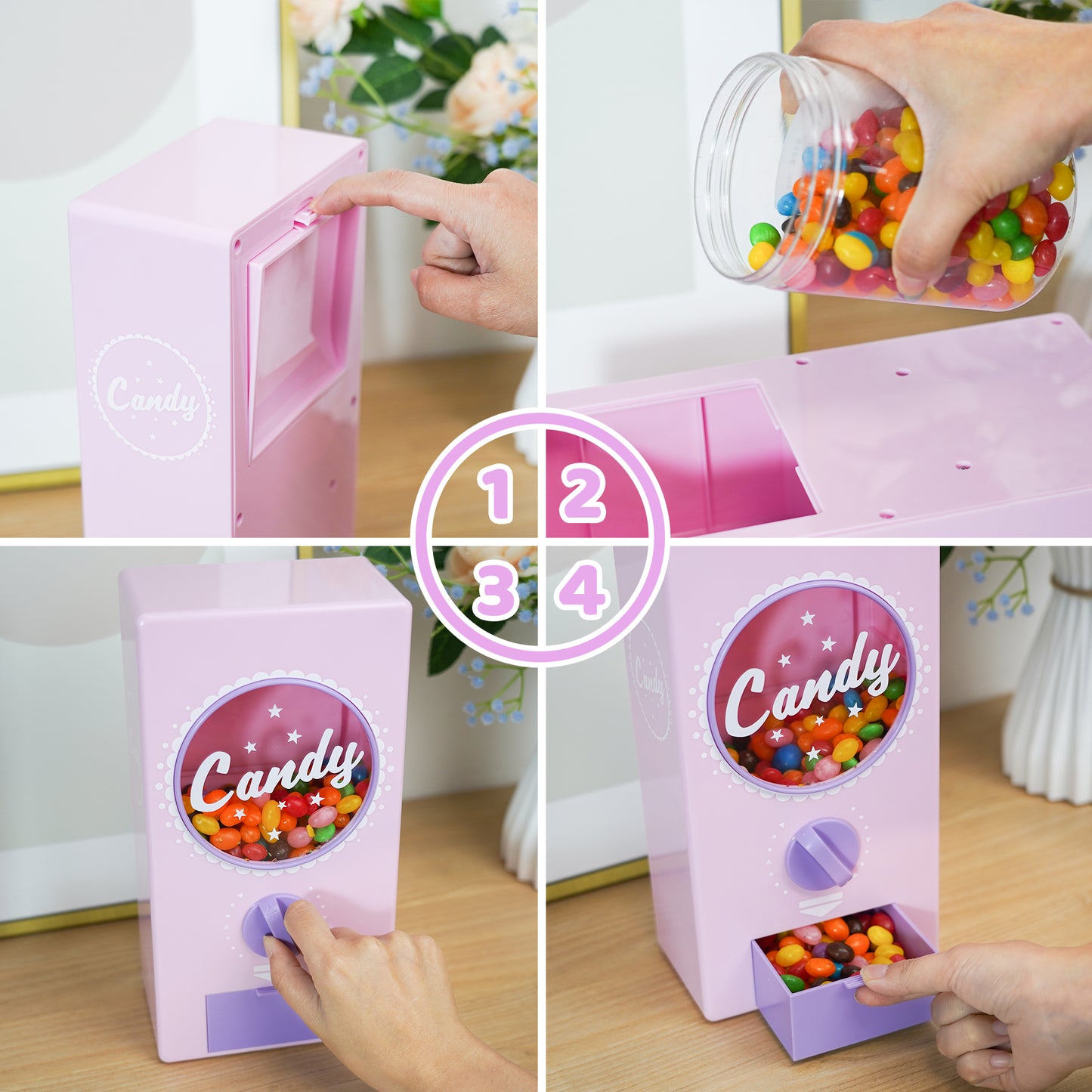 Retro Pink Candy Dispenser WSG12658