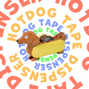 YOBRO Hotdog-Klebebandspender mit 4 Klebebändern (2 rote, 2 gelbe) 