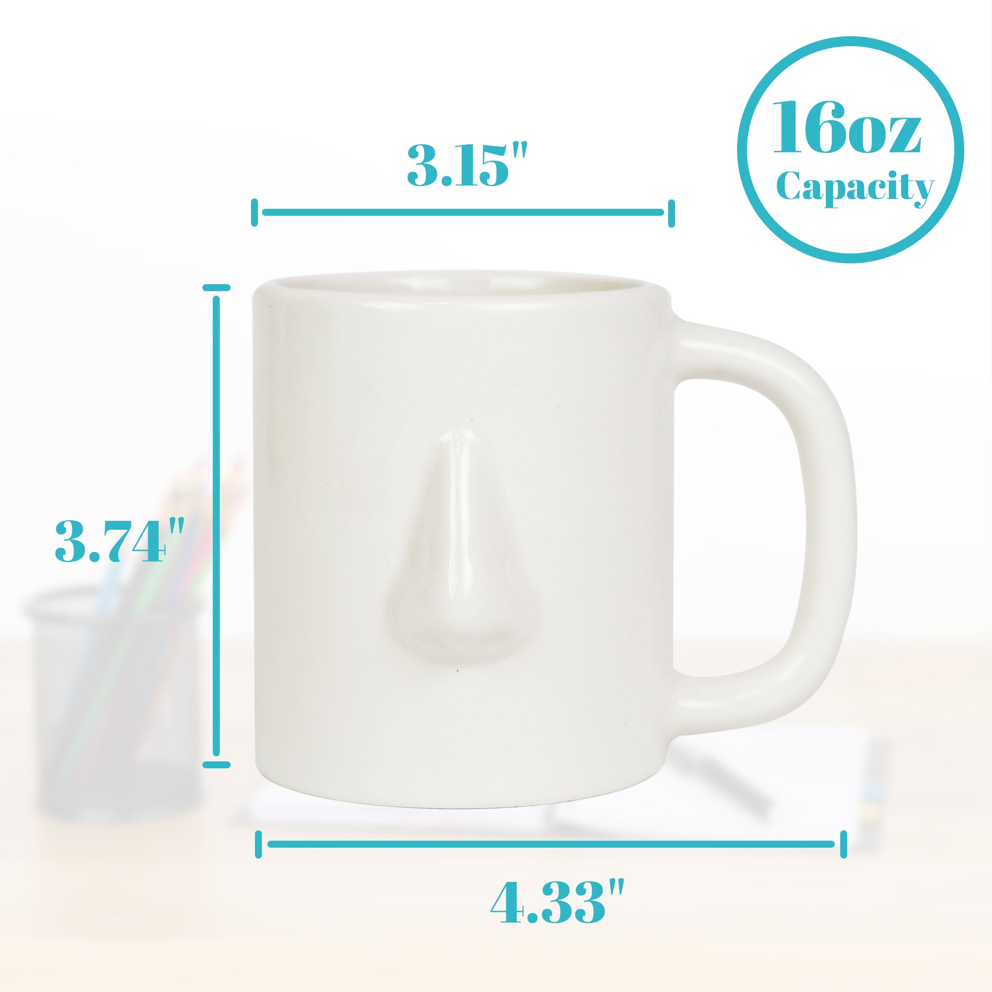 YOBRO Kaffeetasse mit Gesicht und trocken abwischbaren Markern