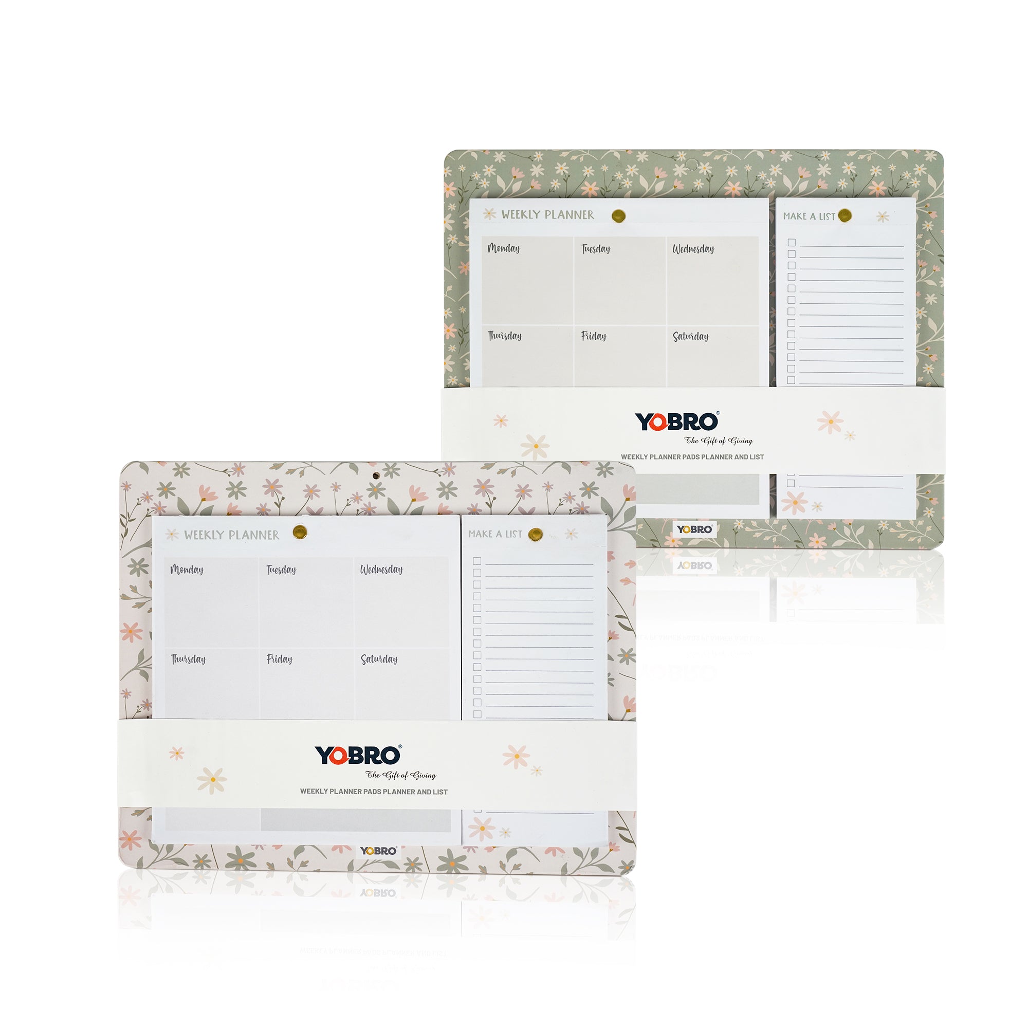 Bloc-notes hebdomadaires YOBRO Positivity avec repères magnétiques WSG13581