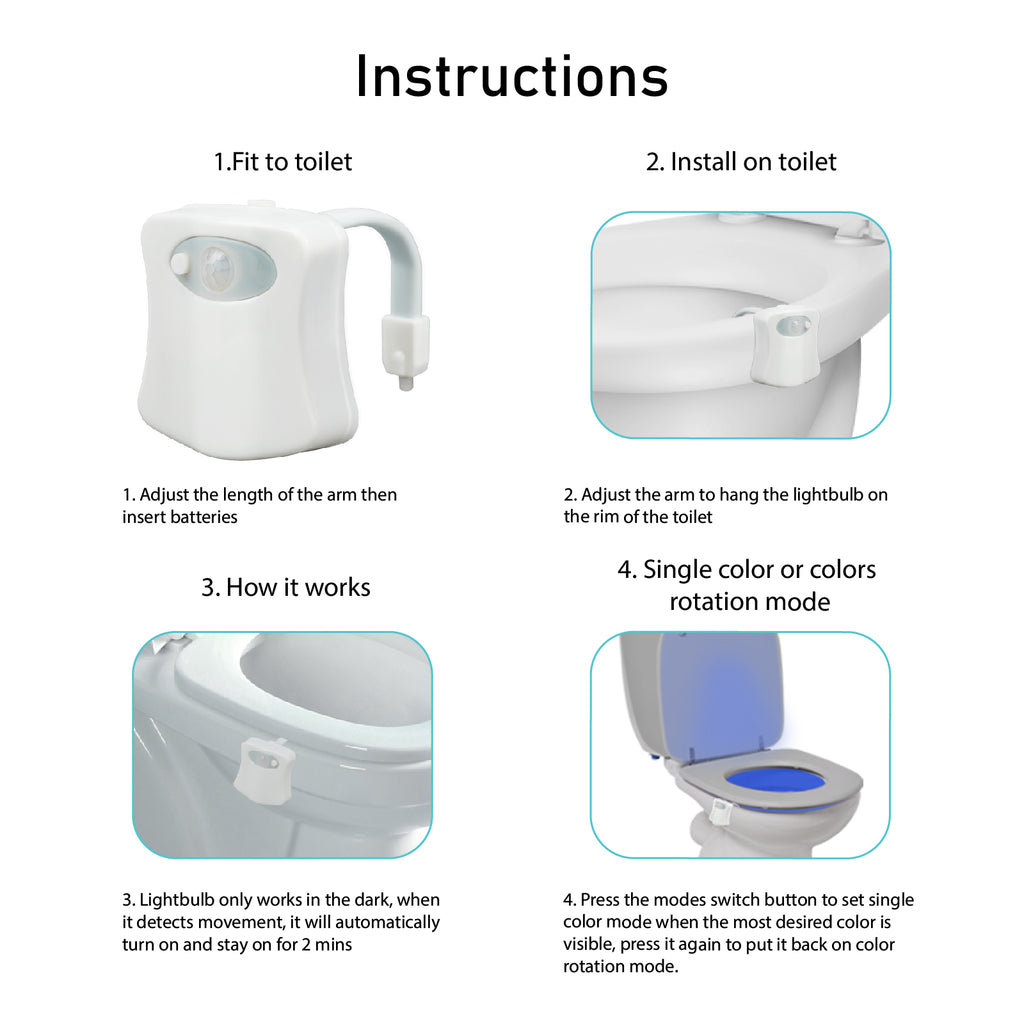 8 Colors Human Motion Sensor Automatic Seats LED Light Toilet Bowl