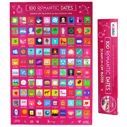 YOBRO 100 Dates Scratch Off Poster WSG9515