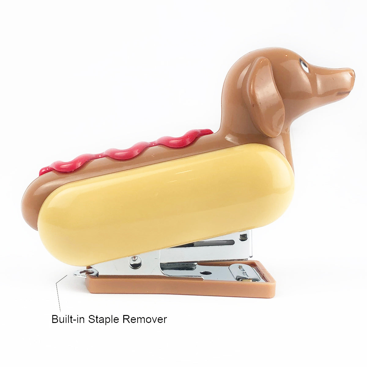 YOBRO Hot Dog Desktop Stapler for 12 Sheets Capacity with 1000 Pcs, Novelty Dachshund Stationery, Christmas Stocking Stuffers for Kids