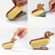 YOBRO Hot Dog Desktop Stapler for 12 Sheets Capacity with 1000 Pcs, Novelty Dachshund Stationery, Christmas Stocking Stuffers for Kids